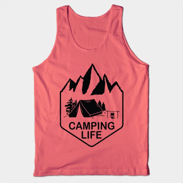 Camping Mountain Tank Top by Polahcrea